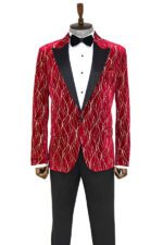 Patterned-Burgundy-Men-Party-Tuxedo-Blazer-Wessi-4