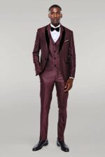 Patterned-Burgundy-Velvet-Lapel-Groom-Suit-Wessi-1