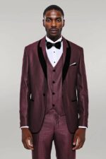 Patterned-Burgundy-Velvet-Lapel-Groom-Suit-Wessi-5