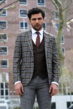 Patterned-Checked-Slim-Fit-Anthracite-Men-Suit-Wessi-2