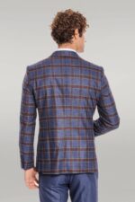 Patterned-Checked-Slim-Fit-Blue-Men-Suit-Wessi-3