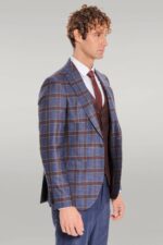 Patterned-Checked-Slim-Fit-Blue-Men-Suit-Wessi-4