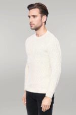 Patterned-Circle-Neck-Cream-Sweater-Wessi-2