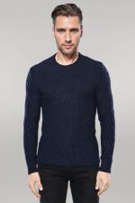 Patterned-Circle-Neck-Navy-Sweater-Wessi-2