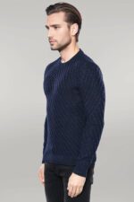 Patterned-Circle-Neck-Navy-Sweater-Wessi-3