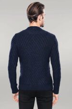 Patterned-Circle-Neck-Navy-Sweater-Wessi-4