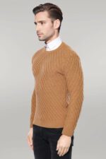 Patterned-Circle-Neck-Tawny-Sweater-Wessi-2