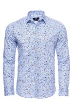 Patterned Cotton Light Blue Shirt-Wessi