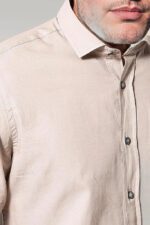 Patterned-Cotton-Slim-Fit-Beige-Shirt-Wessi-1