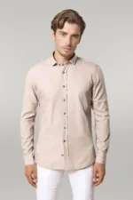 Patterned-Cotton-Slim-Fit-Beige-Shirt-Wessi-4