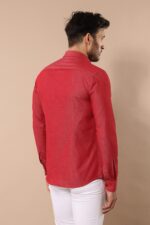 Patterned-Cotton-Slim-Fit-Burgundy-Shirt-Wessi-2