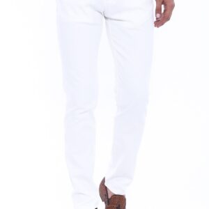 Patterned Cotton White Pants-Wessi