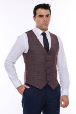 Patterned-Dark-Brown-V-Neck-Vest-Wessi-1