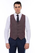Patterned-Dark-Brown-V-Neck-Vest-Wessi-2