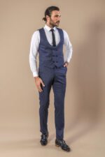 Patterned-Double-Breasted-Blue-Vest-Trousers-Set-Wessi-2