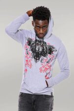 Patterned-Hooded-Silver-Grey-Sweatshirt-Wessi-1