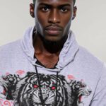 Patterned Hooded Silver Grey Sweatshirt - Wessi