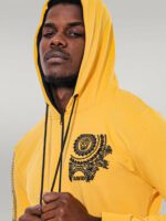 Patterned-Hooded-Zippered-Yellow-Sweatshirt-Wessi-1