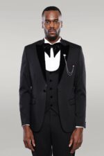 Patterned Jacket Black Men's Tuxedo