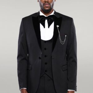 Patterned Jacket Black Men's Tuxedo | Wessi