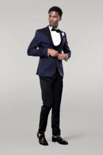 Patterned-Jacket-Combined-Navy-Blue-Tuxedo-Wessi-1
