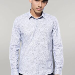 Patterned Men's White Shirt | Wessi