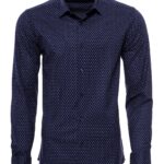 Patterned Navy Blue Men Shirt - Wessi