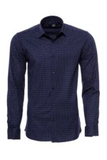 Patterned Navy Blue Men Shirt