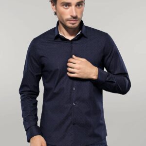 Patterned Navy Blue Men's Shirt | Wessi