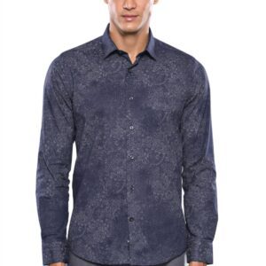 Patterned Navy Blue Shirt | Wessi - Wessi