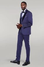 Patterned-Navy-Blue-Velvet-Lapel-Tuxedo-Wessi-1