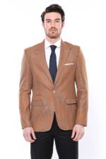 Patterned-Orange-Slim-Fit-Blazer-Wessi-4