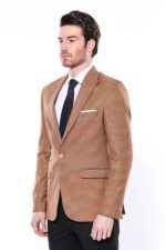 Patterned-Orange-Slim-Fit-Blazer-Wessi-5