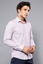Patterned Plaid Burgundy Shirt