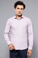 Patterned-Plaid-Burgundy-Shirt-Wessi-2