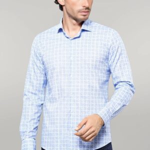 Patterned Plaid Light Blue Shirt - Wessi