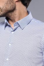 Patterned-Short-Sleeve-Blue-Men-Shirt-Wessi-1