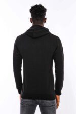 Patterned-Slim-Fit-Black-Hooded-Sweatshirt-Wessi-5