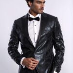 Patterned Slim Fit Black Men's Prom Blazer - Wessi