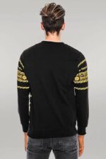 Patterned-Slim-Fit-Black-Yellow-Sweatshirt-Wessi-2