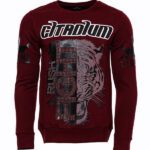 Patterned Slim Fit Brown Men's Sweatshirt - Wessi