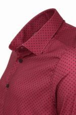 Patterned-Slim-Fit-Burgundy-Men-Shirt-Wessi-2
