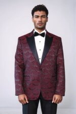 Patterned-Slim-Fit-Burgundy-Men-Tuxedo-Jacket-Wessi-1