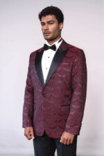 Patterned-Slim-Fit-Burgundy-Men-Tuxedo-Jacket-Wessi-2