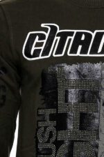 Patterned-Slim-Fit-Dark-Green-Sweatshirt-Wessi-1