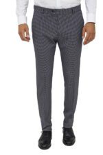 Patterned Slim Fit Dark Grey Men Pants