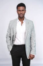 Patterned Slim Fit Grey Men Blazer