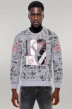 Patterned-Slim-Fit-Grey-Sweatshirt-Wessi-1