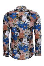 Patterned-Slim-Fit-Long-Sleeves-Brown-Men-Shirt-Wessi-2