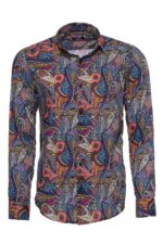 Patterned Slim Fit Long Sleeves Multicolor Men Shirt